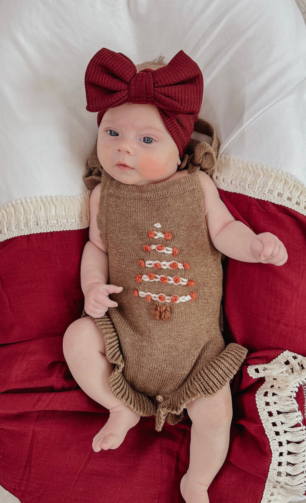 Hand embroidered Christmas romper