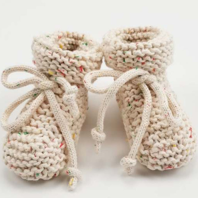Lilla Hjartat Organic Knitted Booties | FUNFETTI Fleck